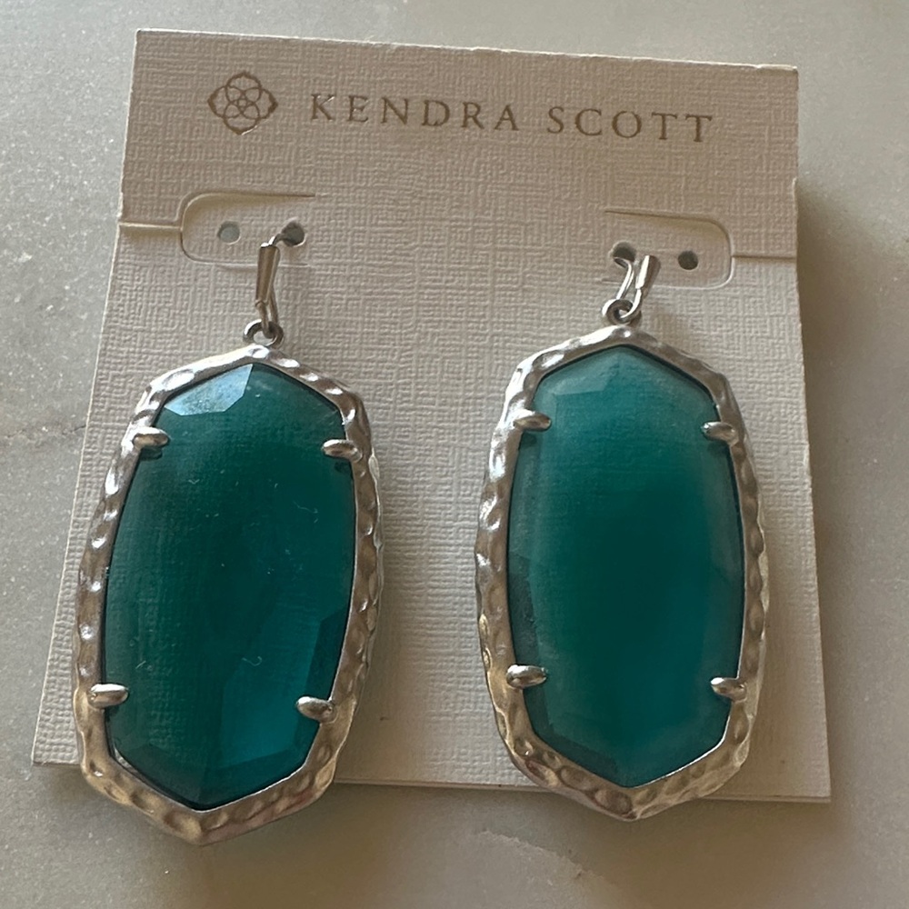Kendra Scott Turquoise Silver Framed Earrings